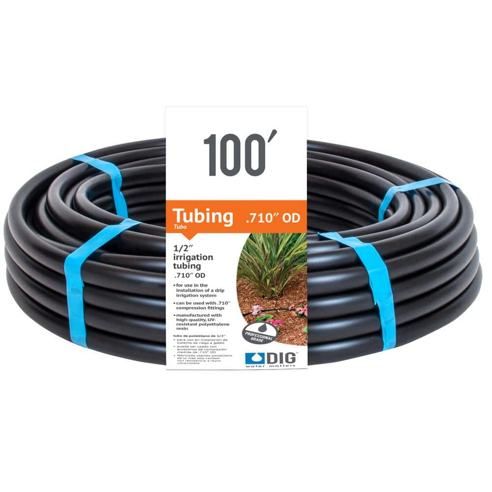0.620 in. I.D. X 0.710 in. O.D. x 100 ft. Poly Drip Tubing - Hercitys