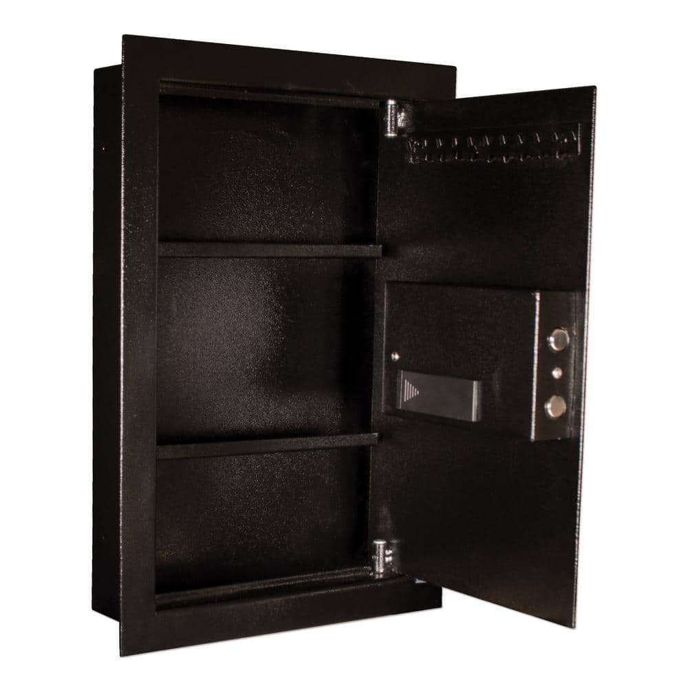 0.35 cu. ft. Steel Wall Safe with Electronic Lock, Black - Hercitys