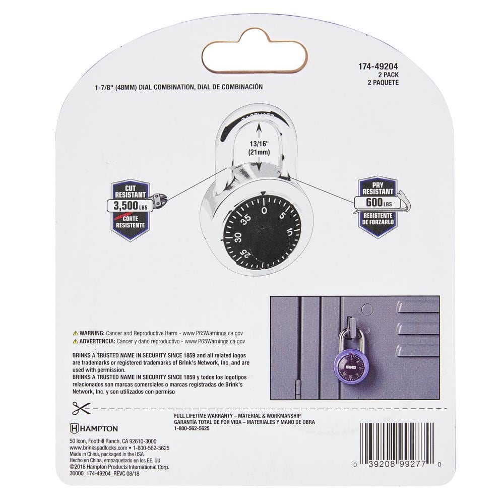 50 mm Steel Dial Combination Padlock (2-Pack) - Hercitys