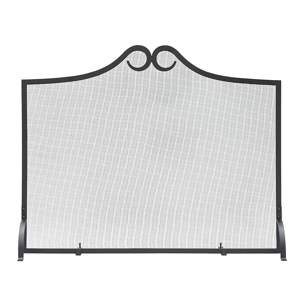 38 in. L Black Loops Flat Fireplace Screen - Hercitys