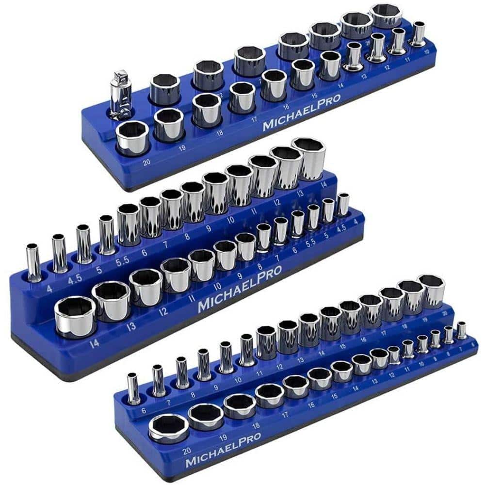 3-Piece Magnetic Socket Tray Metric - Hercitys