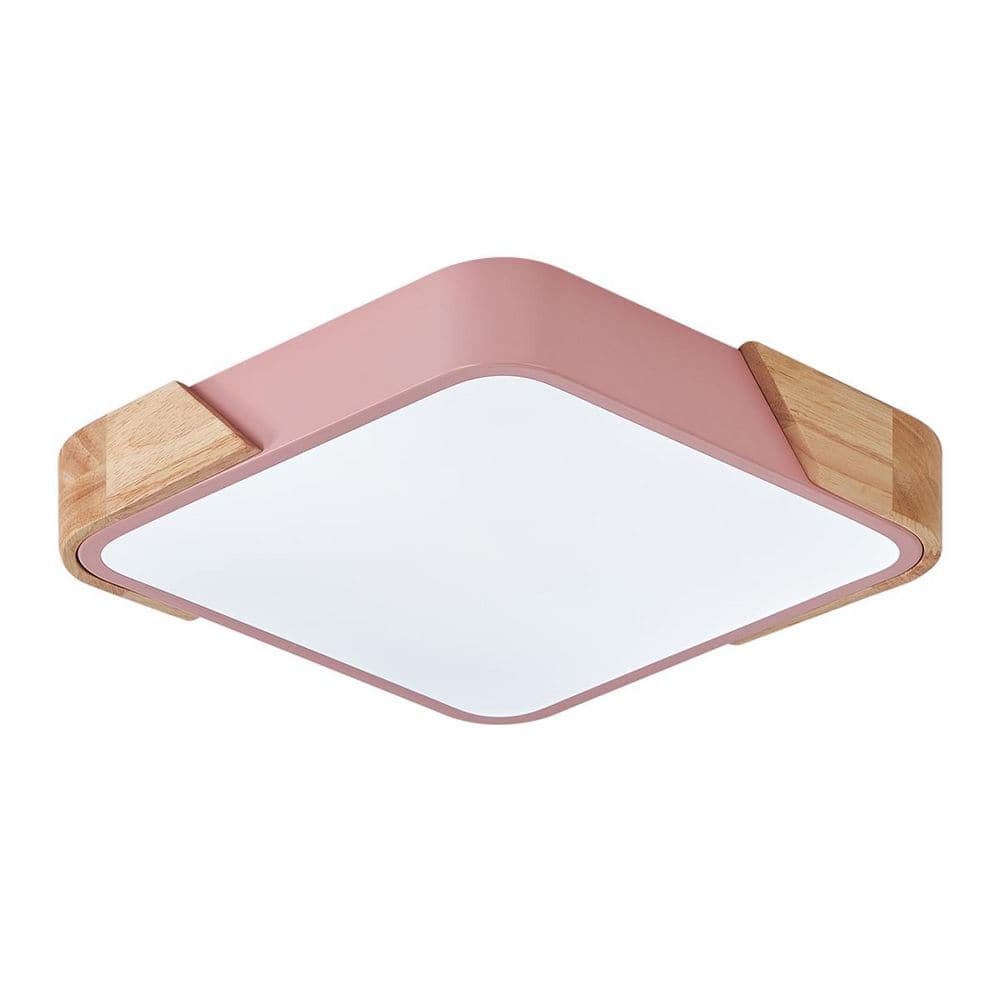 15.74 in. 1-Light Classic LED Flush Mount Ceiling Light 36-Watt Pink Ceiling Lighting Fixtures for Living Room Kitchen - Hercitys