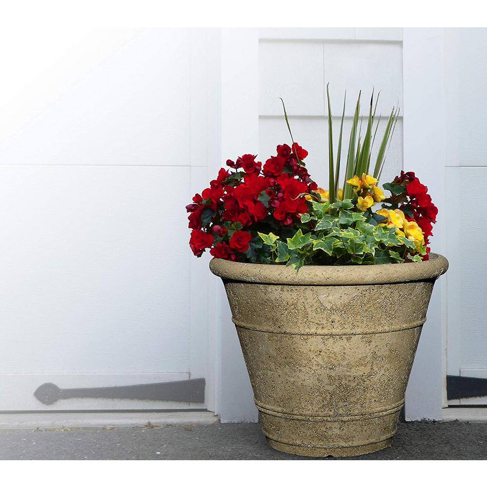 22 in. Anson Pot LavaStone Planter, Natural - Hercitys