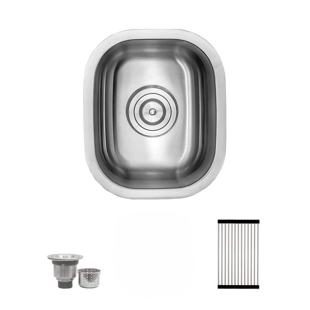 18 Gauge Stainless Steel 15 in. Undermount Bar Sink with Accessories - Hercitys