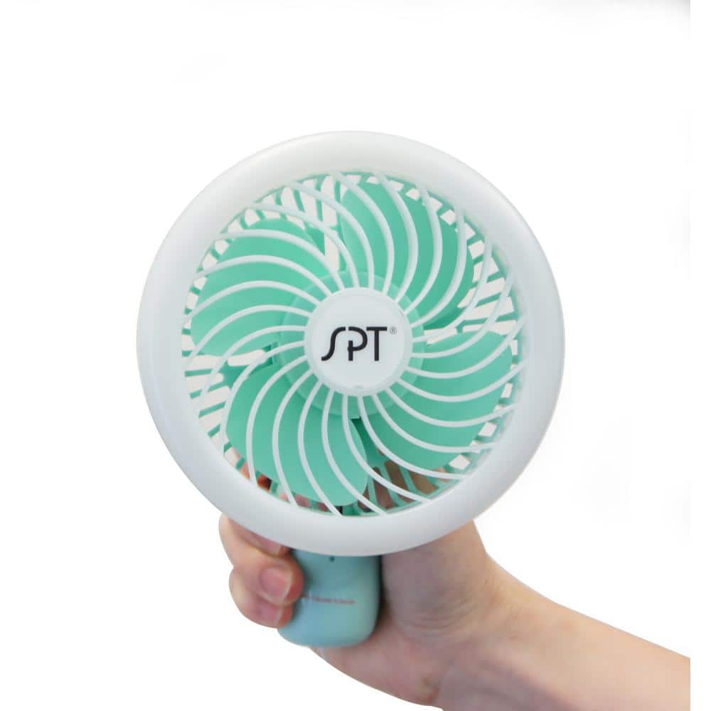 4.75 in. Handheld LED Personal Fan in Green - Hercitys