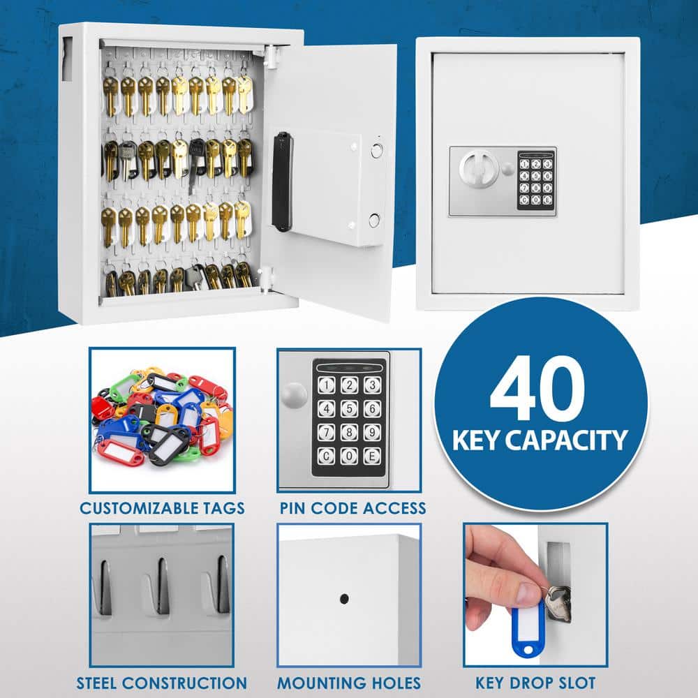 40-Keys Key Cabinet Digital Keypad Wall Safe - Hercitys