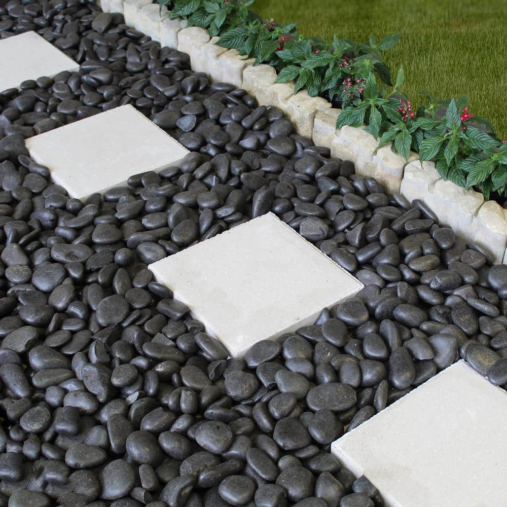 0.40 cu. ft. 1 in. to 2 in. 30 lbs. Polished Black Grade A Pebbles - Hercitys