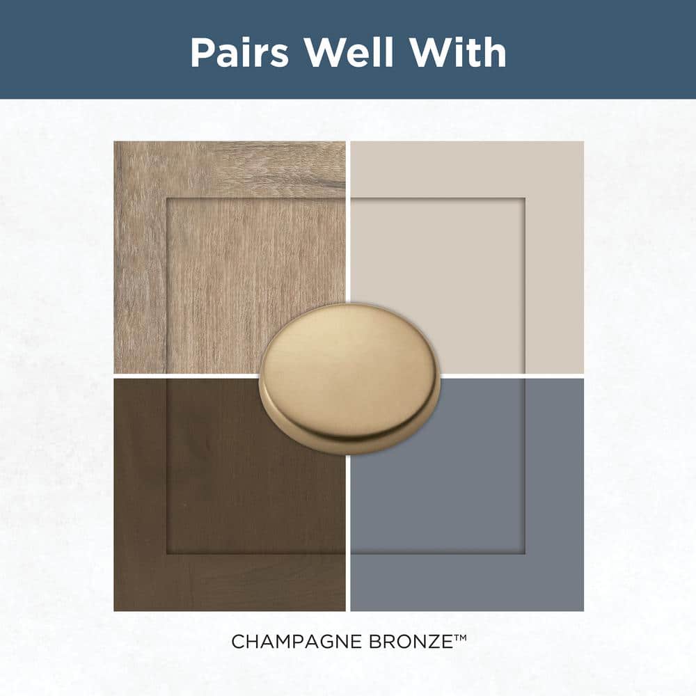 10-Pack Flat Round 1-3/16 in. (30 mm) Modern Champagne Bronze Cabinet Knobs - Hercitys