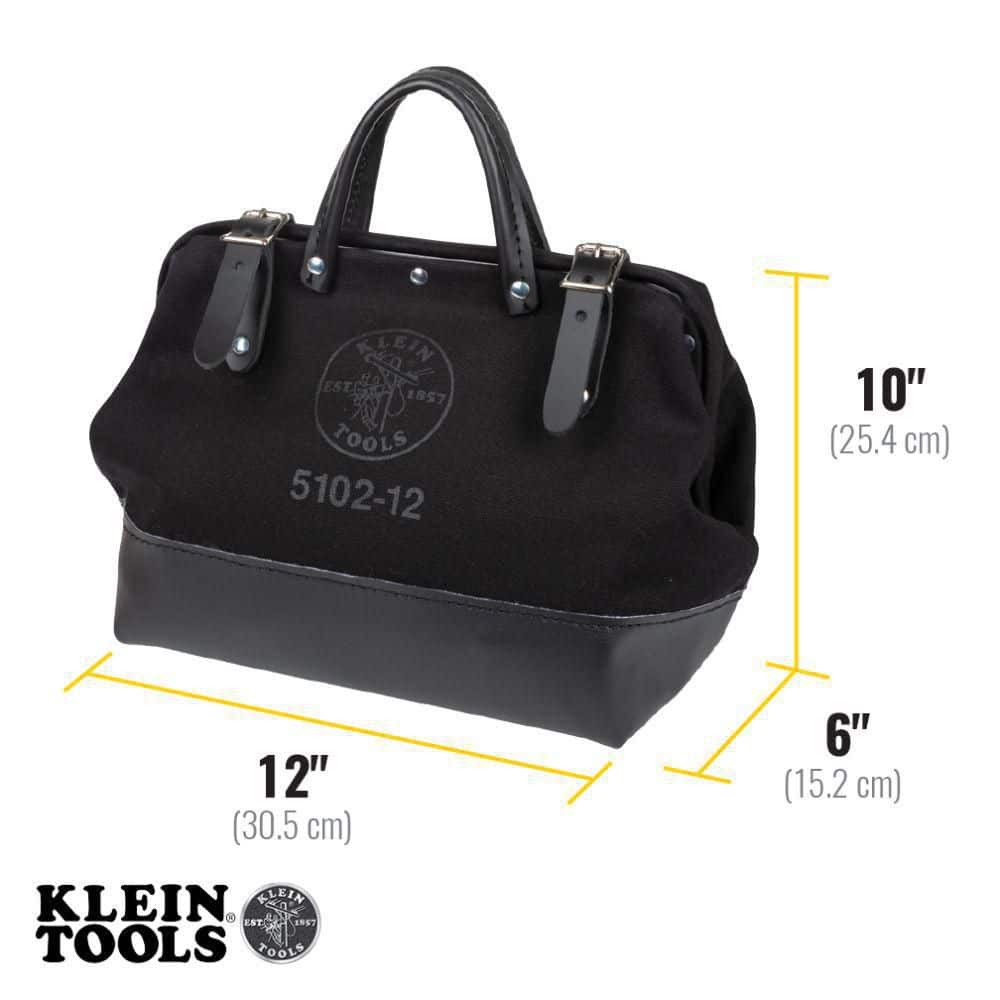12 in. Tool Bag, Black Canvas - Hercitys