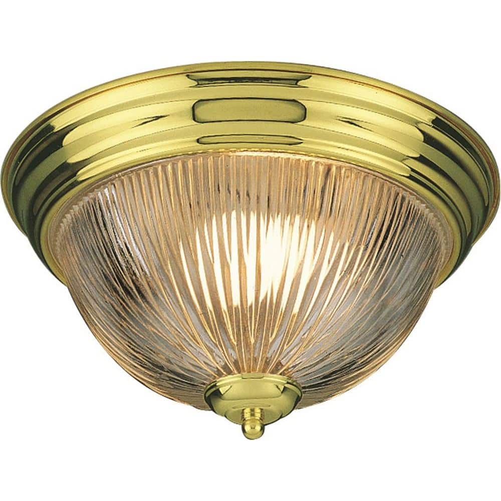 2-Light Polished Brass Flush Mount - Hercitys