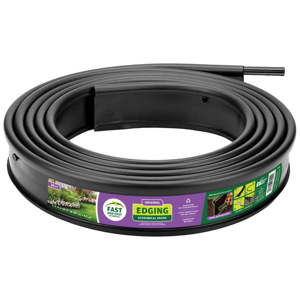 20 ft. Black Master Gardener Original Coiled Plastic Edging - Hercitys