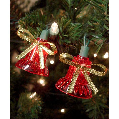 13 ft. Green Incandescent 40-Count Red Bells Lights with Musical Christmas Wire - Hercitys