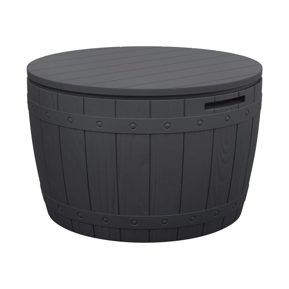 33 Gal. Polypropylene 3-in-1 Deck Box, Durable Outdoor Storage Table and Seat For Patio Lawn and Garden, Black - Hercitys