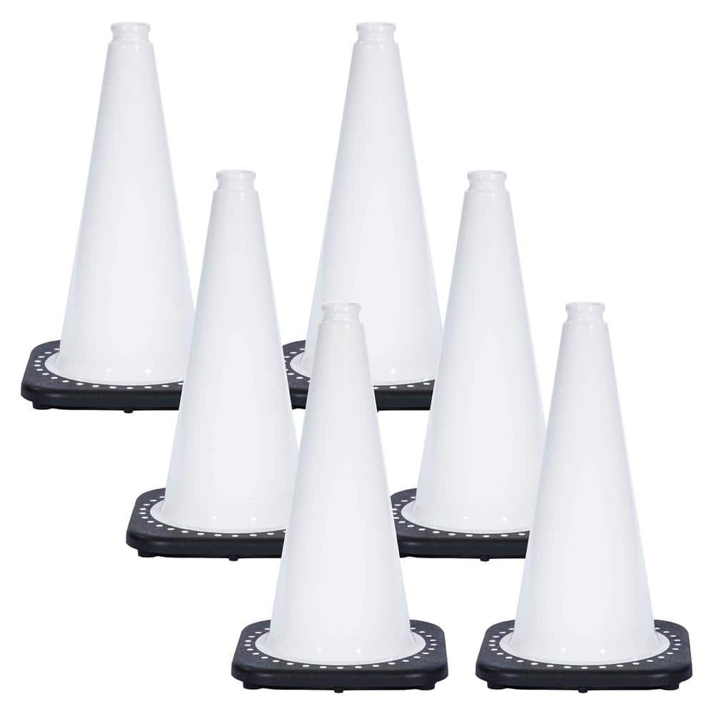 18 in. White Traffic Cones - Hercitys