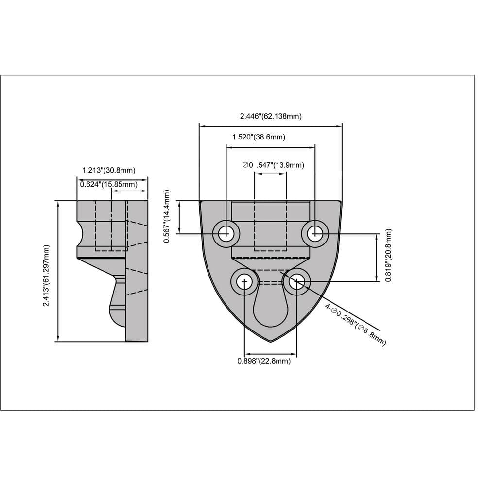 12 in. Black Extra Heavy-Duty Gate Tee Hinge - Hercitys