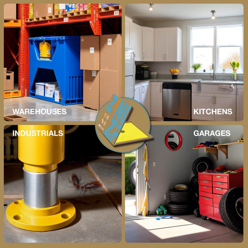 13-Pack Mouse & Insect Glue Traps/Board, 3X Faster Catch with Built-in Hazelnut Scent, Sticky Trap for Crawling Pests - Hercitys