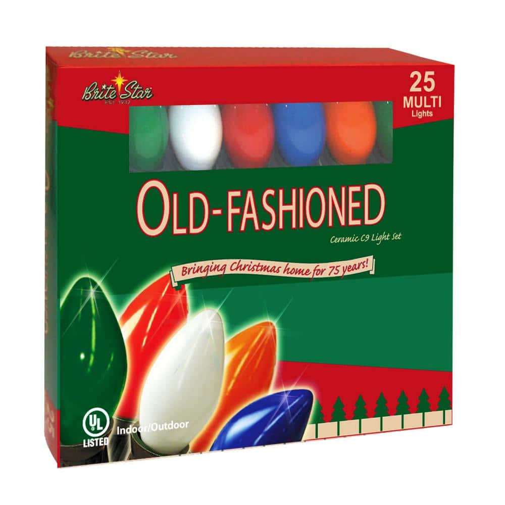 25 ft. 25-Count Multi Christmas C9 Incandescent String Lights - Hercitys
