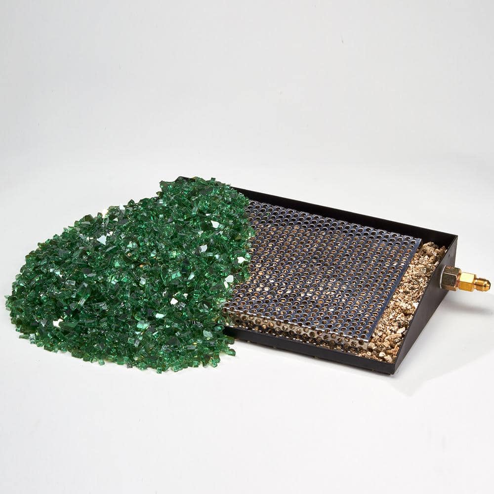 24 in. x 15 in. Direct Vented Natural Gas Log Sets with Fire Glass Burner Kit - Hercitys