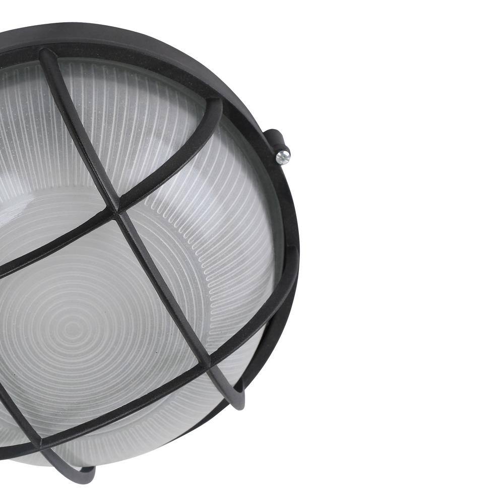 1-Light Integrated LED Flush Mount Ceiling Light in Black - Hercitys