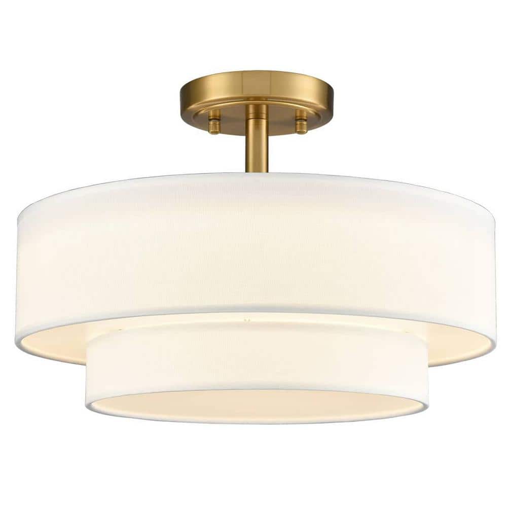18.11 in. 0-Light Gold Flush Mount with No Glass Shade and No Light Bulb Type Included (1-Pack) - Hercitys