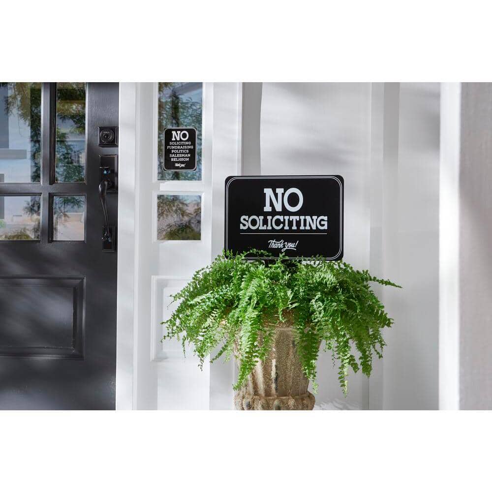 10 in. x 14 in. Aluminum No Soliciting Sign with Sticker - Hercitys