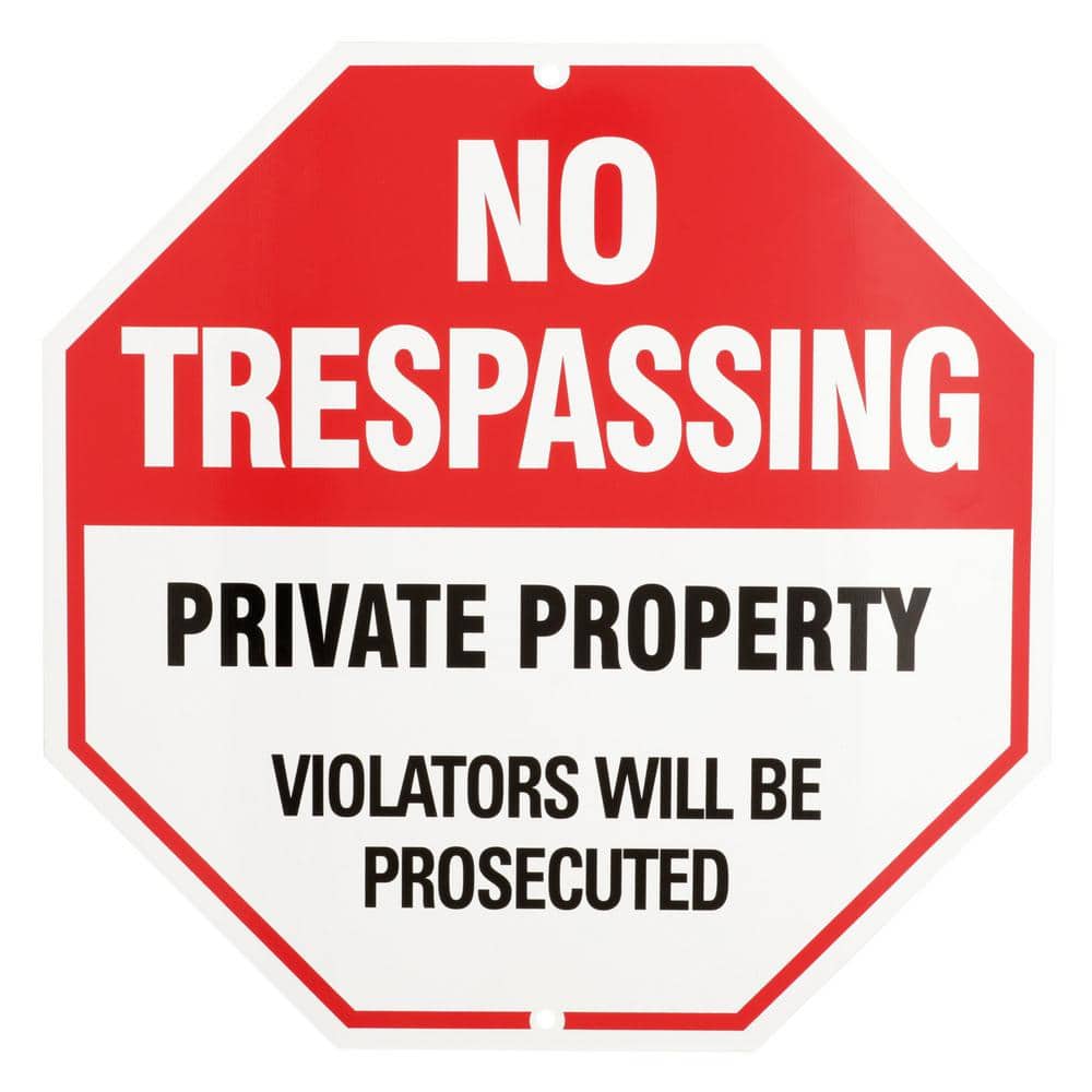 12 in. x 12 in. Aluminum No Trespassing Sign - Hercitys