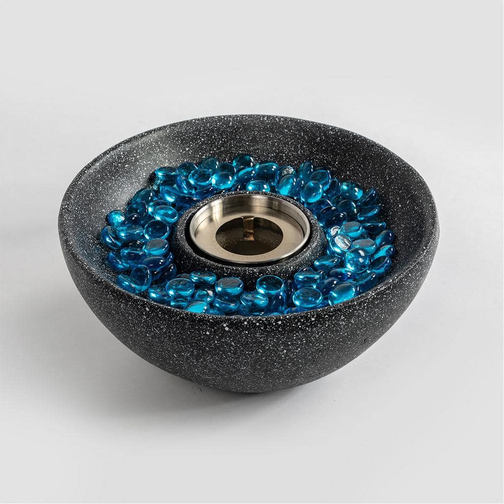 10.63 in. x 10.63 in. x 5.12 in. Black Ethanol Fuel Concrete Tabletop Fire Pit, Personal Fireplace Mini Fire Pit - Hercitys