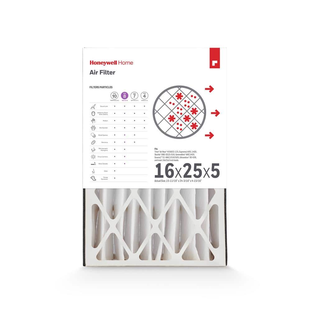 16 x 25 x 5 Pleated Furnace Air Filter FPR 8, MERV 10 - Hercitys