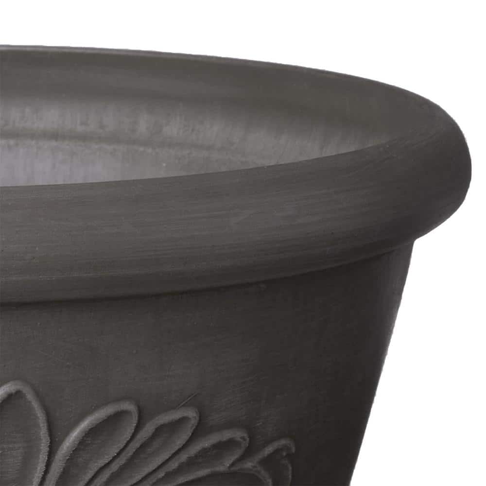 10 in. x 3-1/2 in. Dark Charcoal PSW Bulb Pan Pot - Hercitys