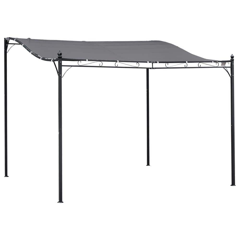 10 ft. x 10 ft. Outdoor Grey Steel Pergola Gazebo Patio Canopy with Durable and Spacious Weather-Resistant Design - Hercitys