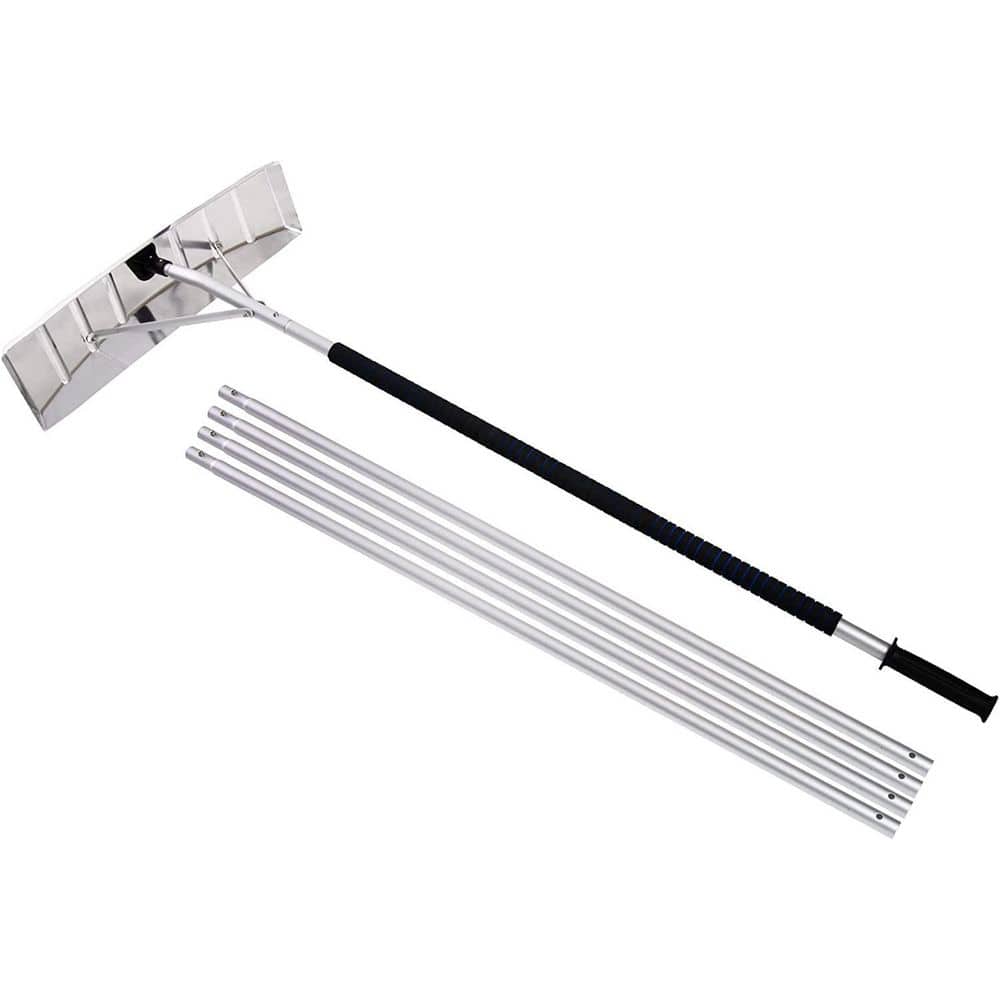 238 in. Silver Retractable Aluminum Snow Rake, Light Roof WITH 25 in. Blades, Snow Removal Tools - Hercitys