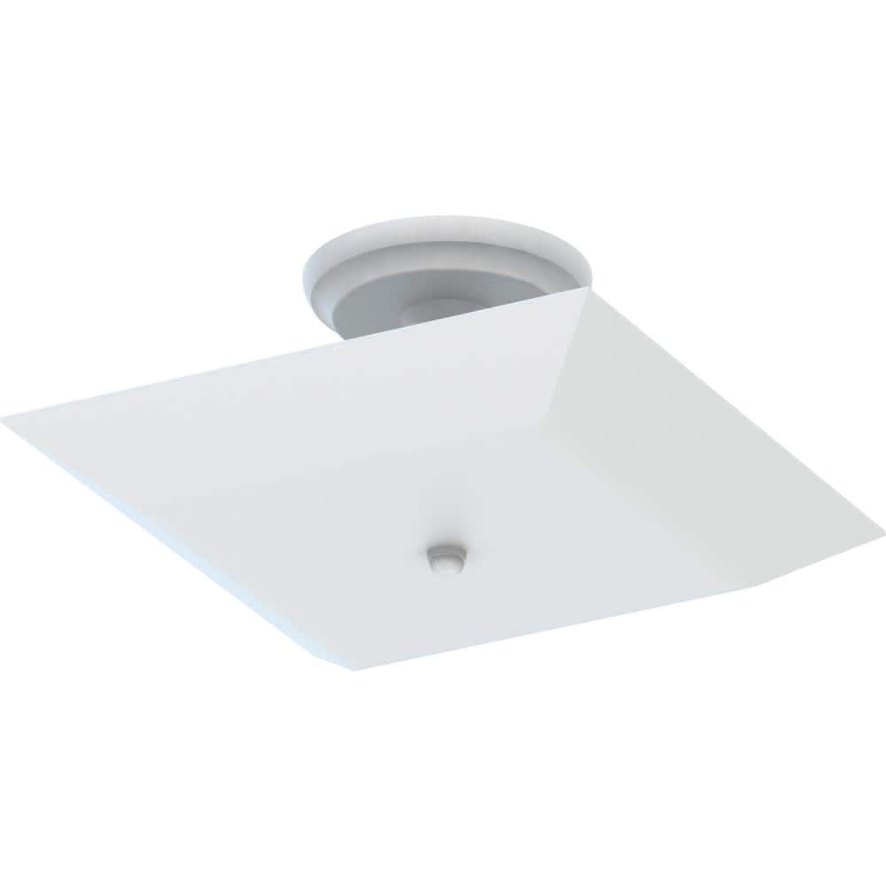 12 in. 2-Light White Semi-Flush Mount with Square White Glass Shade - Hercitys
