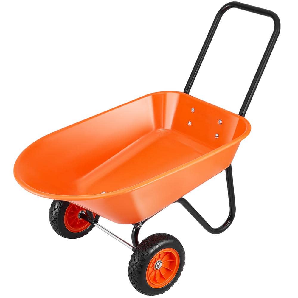 5 cu. ft. Plastic Garden Cart, Load 397 lbs. Capacity, 2-Wheeled Garden Dump Cart with 10 in. Wide Track Wheels - Hercitys