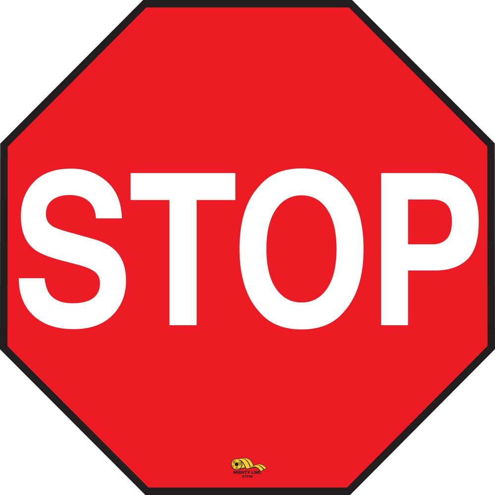 36 in. Standard Red Stop Sign Floor Sign - Hercitys