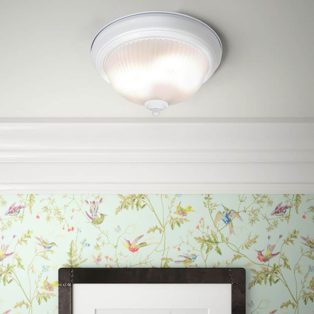 11 in. 2-Light Swirl Glass White Flush Mount - Hercitys