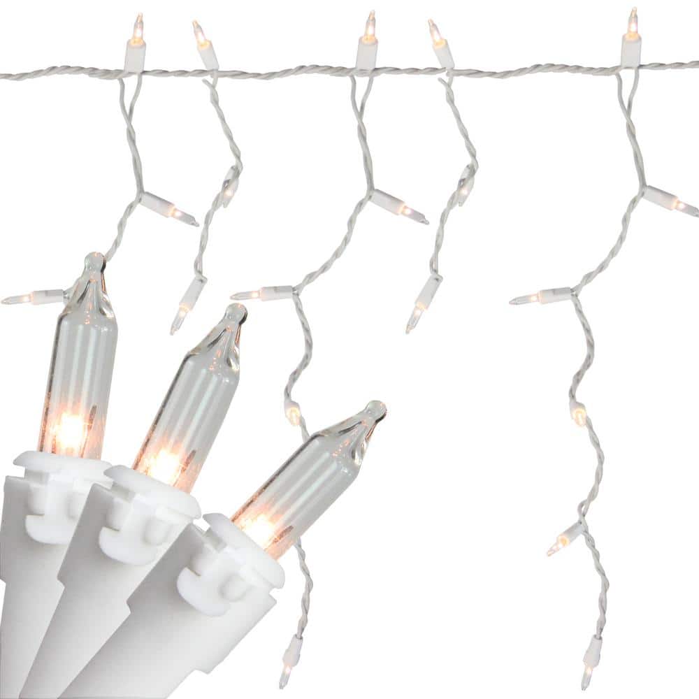 13.5 ft. 300-Clear Mini Icicle Christmas Lights – White Wire - Hercitys