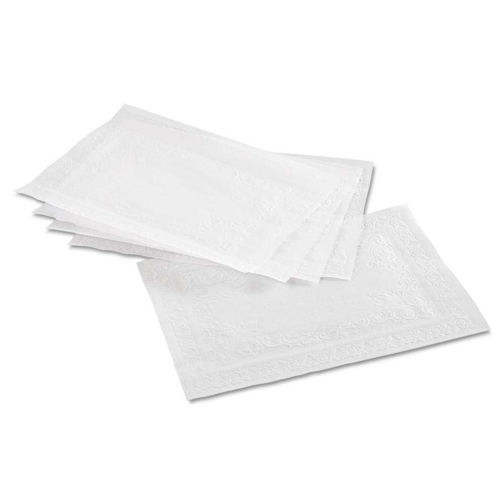 10 in. x 14 in. White Placemats (1000 Per Case) - Hercitys