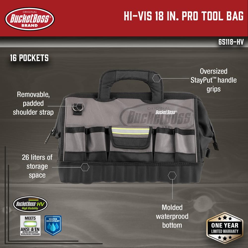 18 in. High Visibility Professional Tool Bag - Hercitys