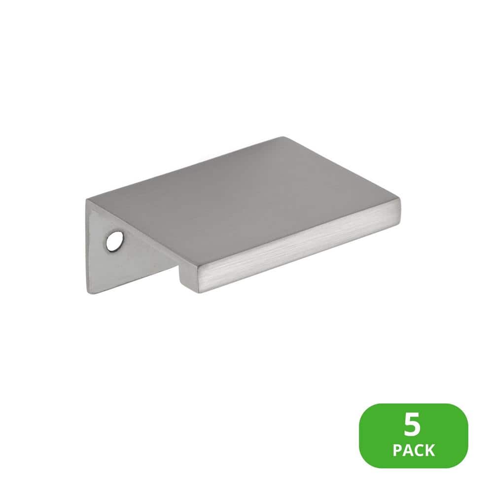 5-Pack Ethan 1-1/2 in. (38 mm) Center-to-Center Satin Nickel Edge Drawer Pull - Hercitys