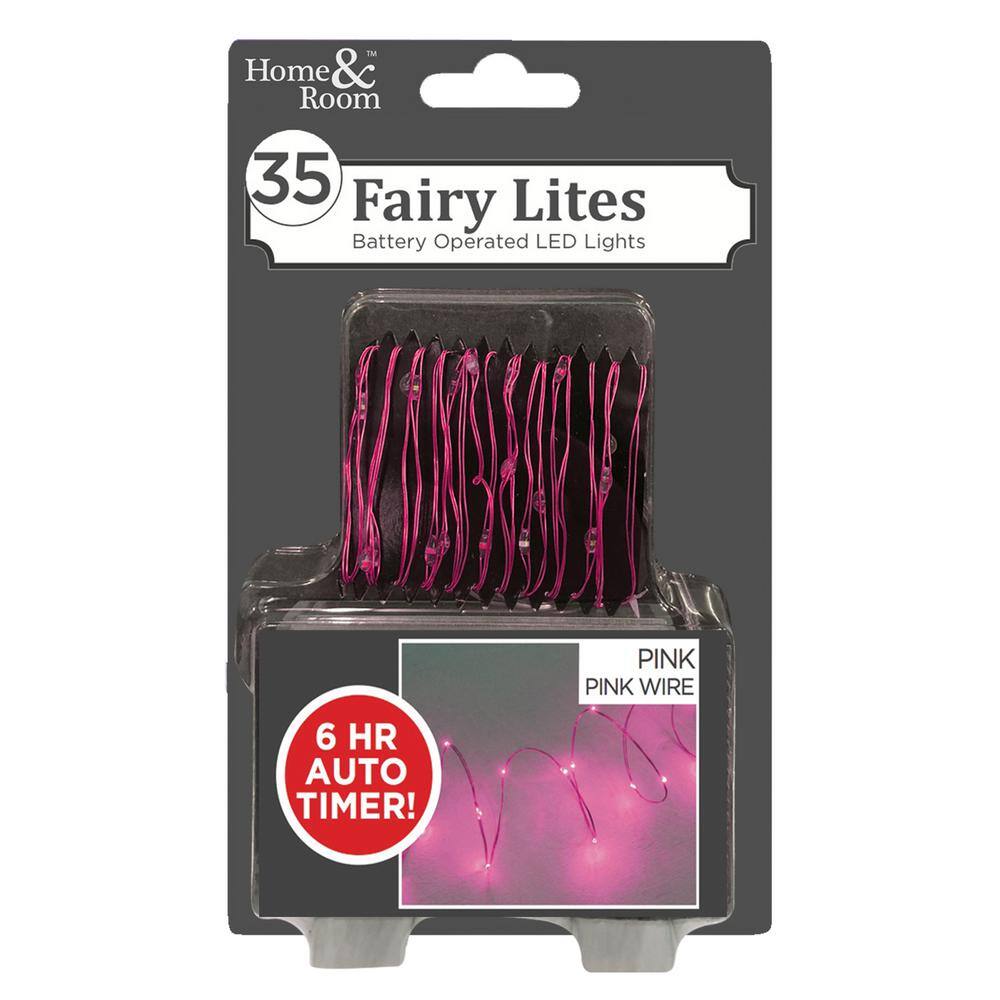 35-Light Batery Operated Invisalite Dot LED Pink Light Set, Pink Wire (Set of 3) - Hercitys
