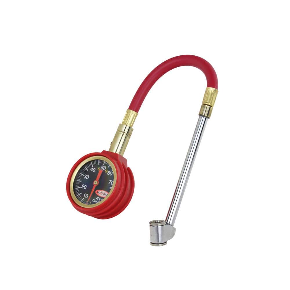 0 PSI to 75 PSI Tire Pressure Gauge 11 in. Rubber Air Hose Dual Foot Air Chuck - Hercitys