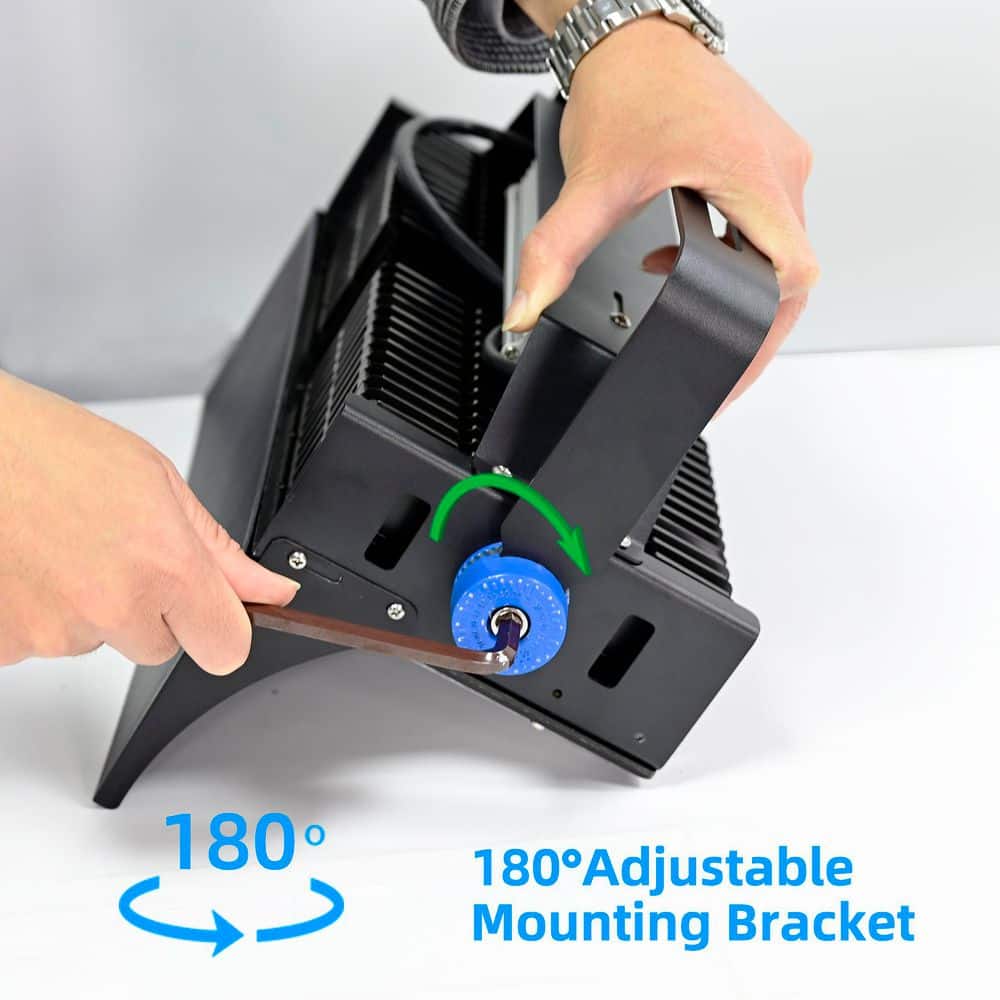 1500-Watt Equivalent 39000 Lumens 120° Black Integrated LED Flood Light, Stadium Lights Outdoor for Yard - Hercitys