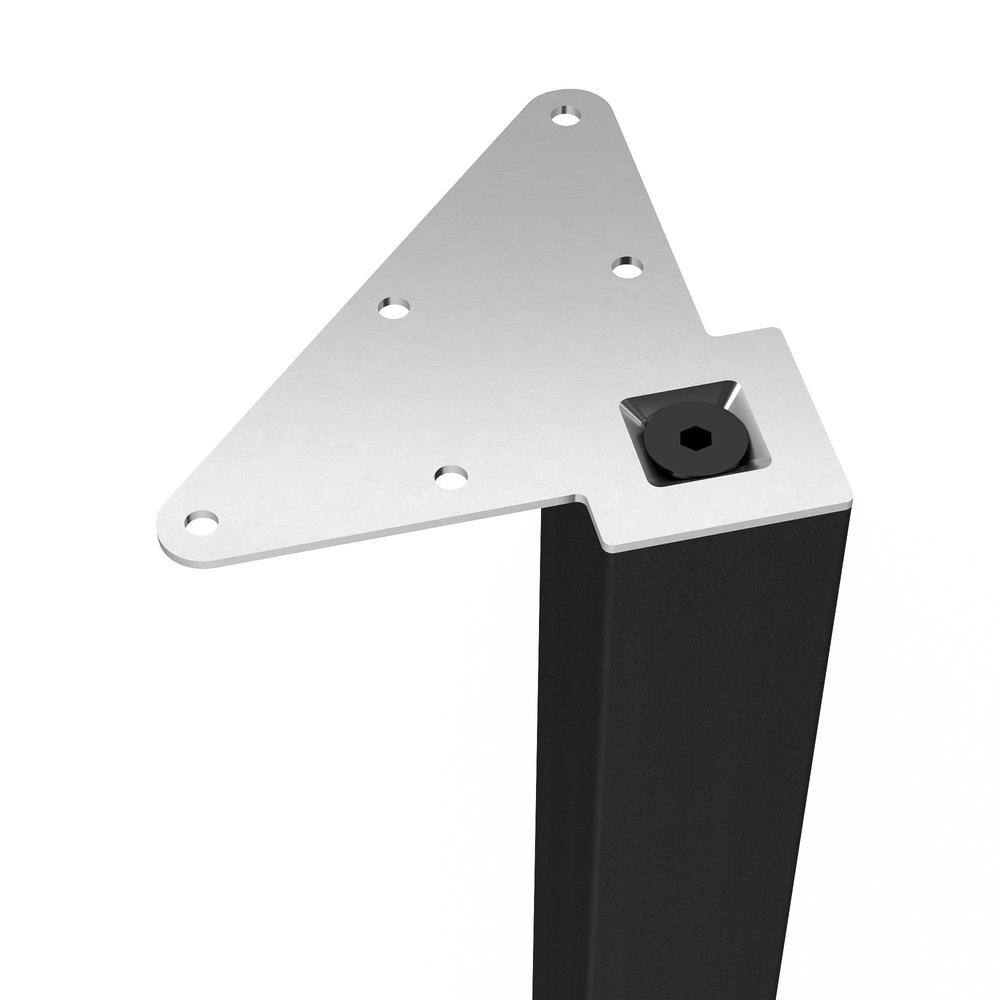 (4-Pack) 9 13/16 in. (250 mm) Matte Black Metal Square Furniture Leg with Leveling Glide - Hercitys