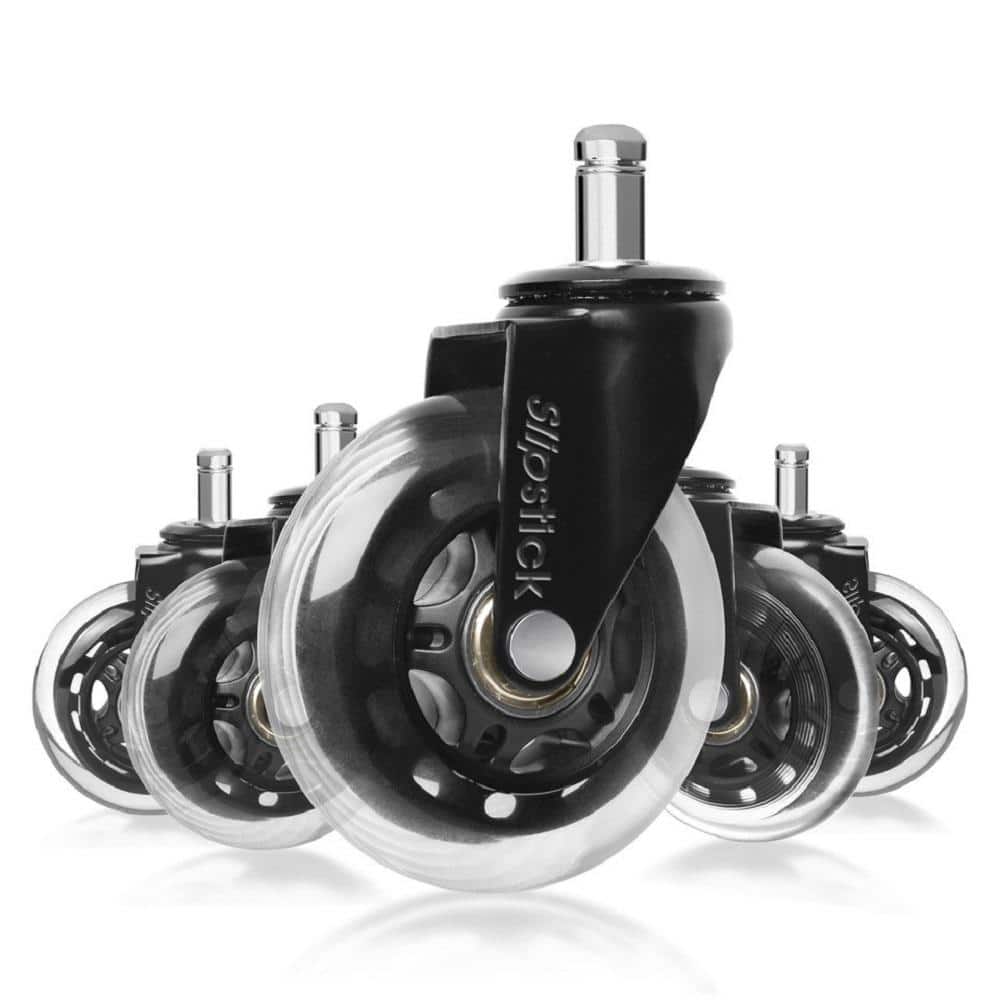 3 in. Black Rollerblade Office Chair Caster Wheels (5-Pack) - Hercitys