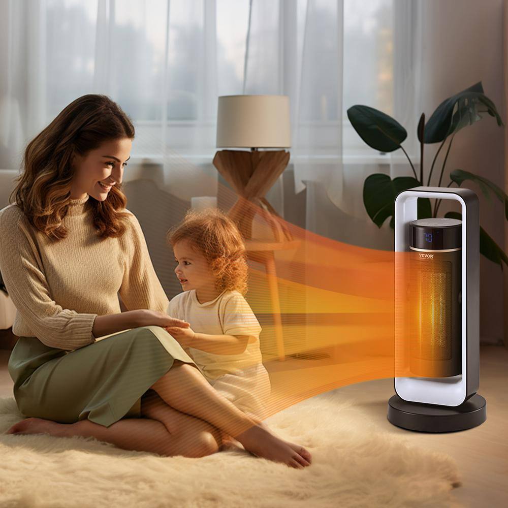 1000-Watt/1500-Watt 20 in. Electric Ceramic Space Heater with Thermostat Remote Control 2-Level Adjustable Heater Fan - Hercitys