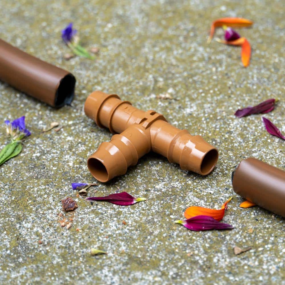 1/2 in. Barbed Tee, 600 in. ID, 17 mm, BRN (20-Pack) - Hercitys