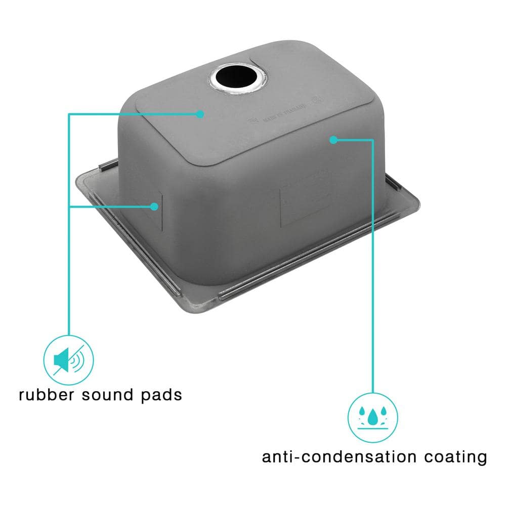 12 in. Depth 18-Gauge Stainless Steel 25 in. Single Bowl Drop-In Kitchen Sink with Bottom Grid - Hercitys
