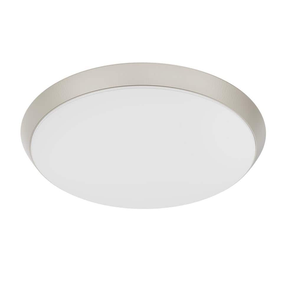 15 in. Brushed Nickel Integrated LED Dimmable Selectable CCT Flush Mount Indoor Ceiling Light - Hercitys