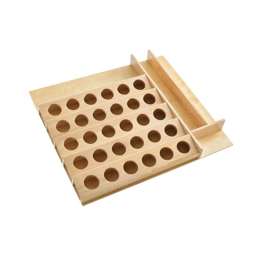 2.38 in. x 22 in. x 19.75 in. Custom Wooden Kitchen Drawer Organizer Insert for K-Cups - Hercitys