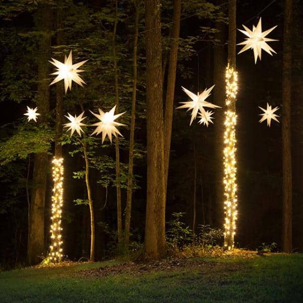 14 in. Illuminated LED Clear Frosted Holiday Moravian Star - Hercitys